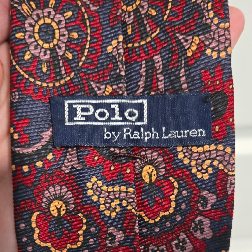 Ralph Lauren Polo Paisley Tie in Red and Yellow - Picture 2 of 5